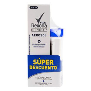 Desodorante Rexona Aerosol Classic Men 90 G + Talco Eff 60Gr