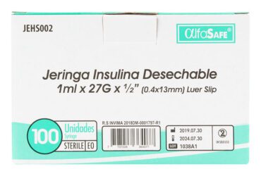 JERINGA 1 ML 27G 1/2" 100 UNI ALFA