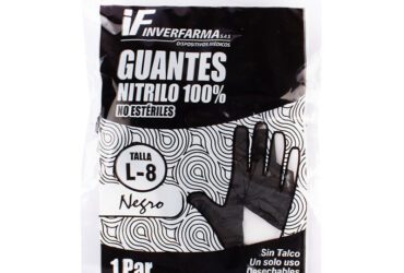 Guante De Nitrilo Negro L 2 Uds Inverf.