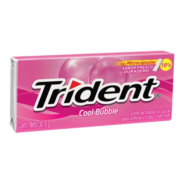 CHICLE TRIDENT 12 UNI EVUP COOL BUBBLE