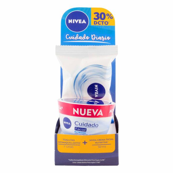 Crema Nivea Cuidado Nutritivo 50 Ml + Toalla Nivea 30%Dcto