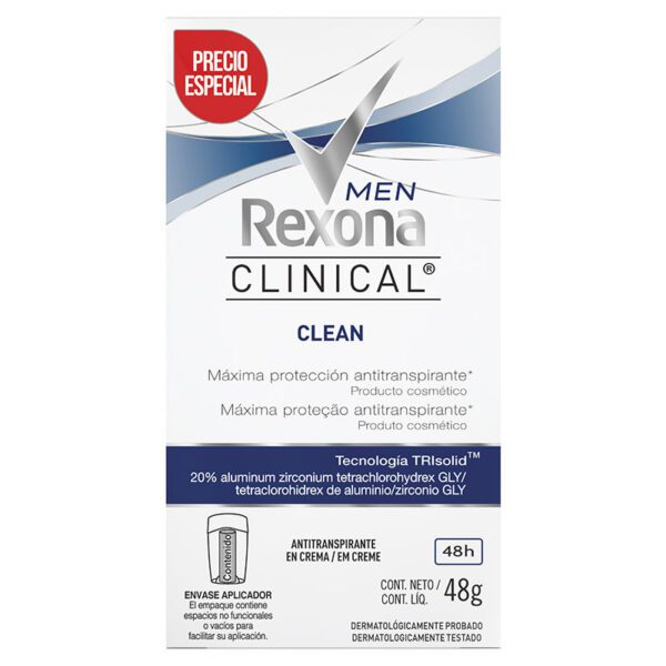 DTE REXONA BARRA 48 GR CLINICAL MEN