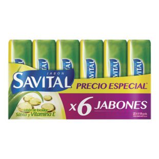 6 Jabones Savital Sábila Y Vitamina E 125 Gr Precio Especial