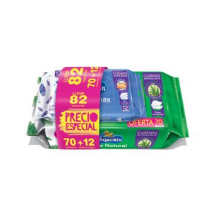 Toallitas Pequeñin Aloe 70 Unidades + Toallitas Pequeñin Acolchamax 12 Unidades Precio Especial