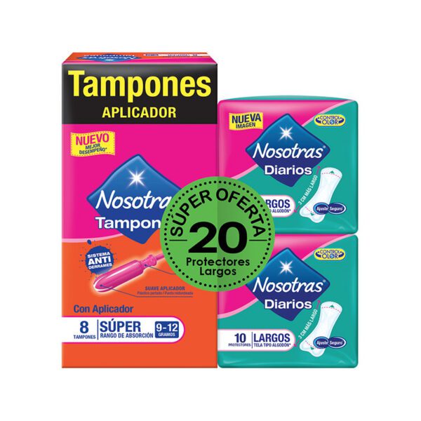 TAMPONES NOSOTRAS C/APLIC REG 8 UNI+OFER