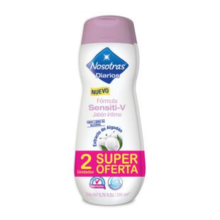 2 Jabón Íntimo Nosotras Sensiti-V 200 Ml Súper Oferta