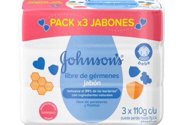 3 Jabón Johnson Baby Libre De Gérmenes 110 Gr Pack
