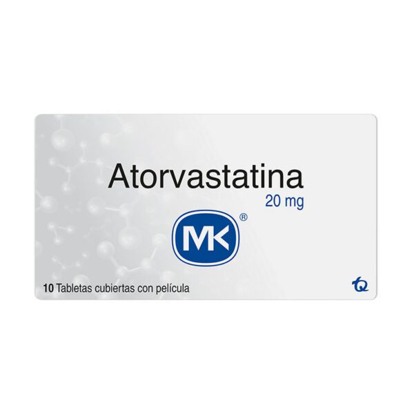 Atorvastatina 20 Mg 10 Tabletas Mk