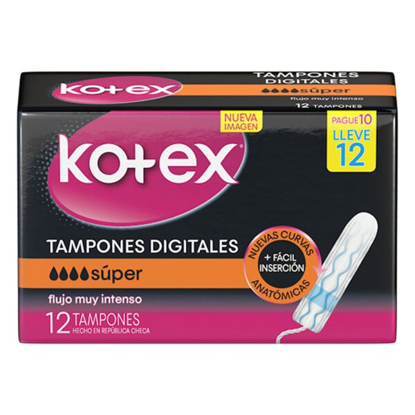TAMPONES DIG.KOTEX SUP.PAGUE10 LLEVE12