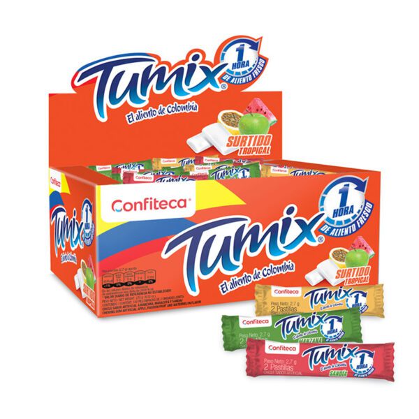 Chicle Tumix Tropical 2 Pastillas 100 Unidades