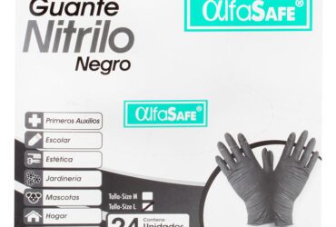 GUANTES NITRILO ALFA T/L NEGRO 24 UNI