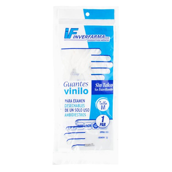 GUANTES VINILO T-M 7 1/2 1 PAR