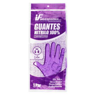 Guante De Nitrilo Lila L 2 Uds Inverf.