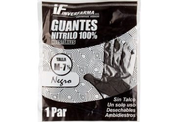 Guante De Nitrilo Negro M 2 Uds Inverf.