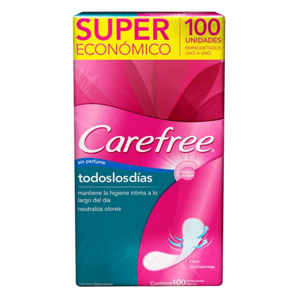 PROT/ CAREFREE SIN PERFUME 100 UNID