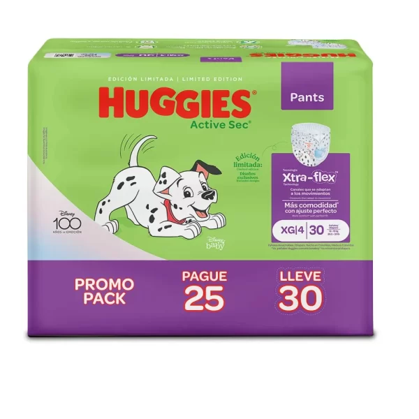 PAÑAL HUGGIES ACTIVE SEC XG PG 25 LLV 30