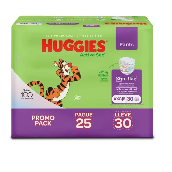 PAÑAL HUGGIES ACTIVE SEC XXG PAG 25 LLEV 30